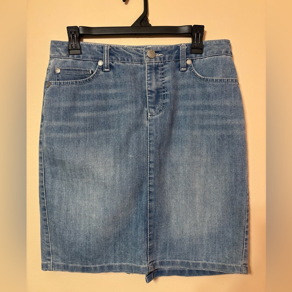 Nine West vintage America Sky Blue Denim skirt SZ 4/27